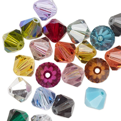 Swarovski Crystal Beads, Xilion Bicone (5328), AB & Crystal Clear, 8mm, 20 pcs per bag, Available in 18 Colours
