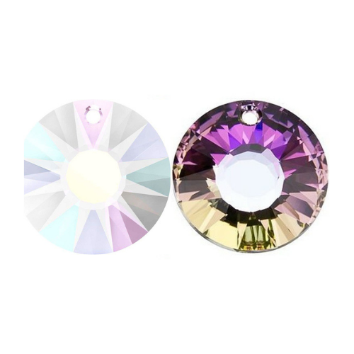 Swarovski Pendants, Sun Pendant (6724), 12mm, 2 pcs per bag, Available in 8 Colours