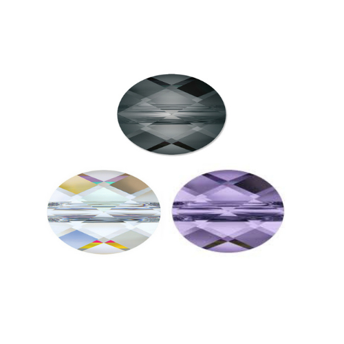 Swarovski Crystal Beads, Mini Oval (5051), 8mm x 6mm, 6 pcs per bag, Available in 8 Colours