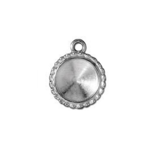 TierraCast Setting for Swarovski Rivoli, 12mm, Plain or Beaded, 1 Loop, Available in 6 Colors, 1 pair per bag