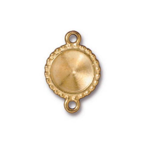 TierraCast Setting for Swarovski Rivoli, 12mm, Plain or Beaded, 2 Loop, Available in 7 Colors, 1 pair per bag