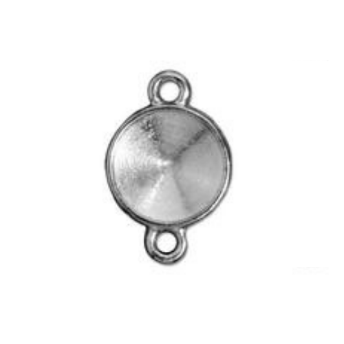 TierraCast Setting for Swarovski Rivoli, 12mm, Plain or Beaded, 2 Loop, Available in 7 Colors, 1 pair per bag