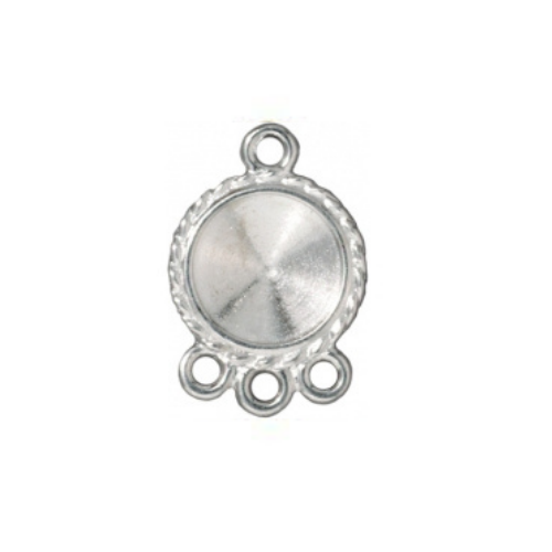 TierraCast Setting for Swarovski Rivoli, 12mm, Plain or Beaded, 1-3 Loop, Available in 3 Colors, 1 pair per bag