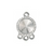 TierraCast Setting for Swarovski Rivoli, 12mm, Plain or Beaded, 1-3 Loop, Available in 3 Colors, 1 pair per bag