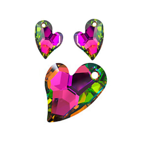 Swarovski Pendants, Devoted 2 U Heart (6261), 27mm &amp; 22mm, 1 set