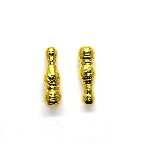 Connector, Stripped Tasbeeh Imame, Alloy, Gold, 23mm X 7mm, Sold Per pkg of 6