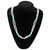 2 Strand Fresh Water Pearl Necklace with Blue Turquoise, 6 & 8mm, 31 inch - Butterfly Beads