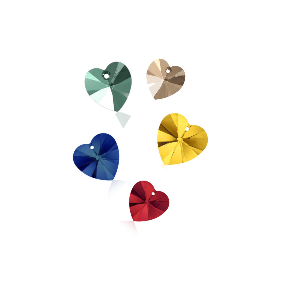 Swarovski Pendants, Heart (6228), 10.3mm x 10mm, 5 pcs per bag, Available in 18 Colours