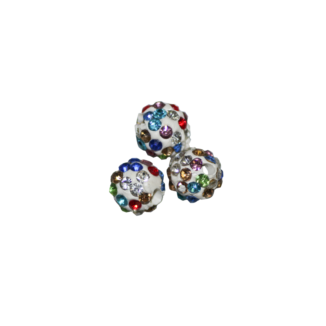 Shambala Beads, Assorted Sizes & Colours, 10 pcs/bag