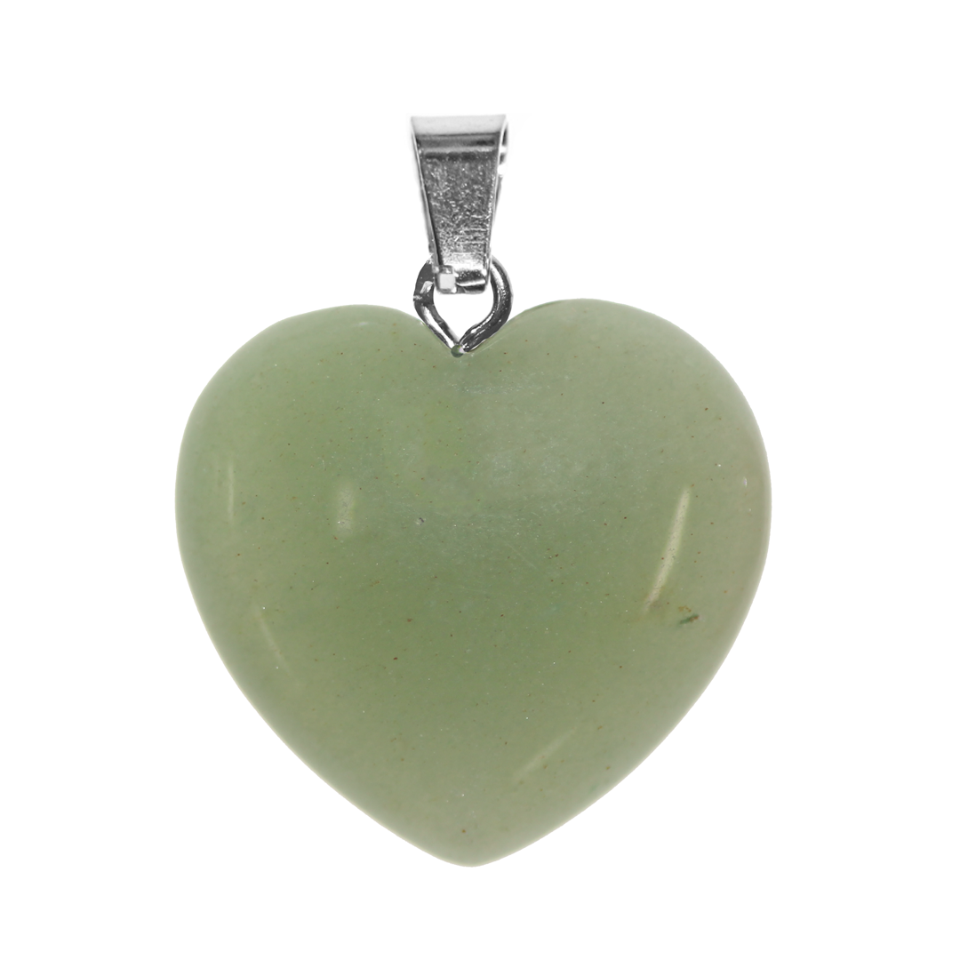 Heart Shaped Stone Pendant, 25mm x 25mm, Available in Multiple Semi-Precious Stones - 1 pc
