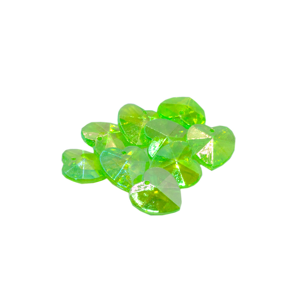 Beads, Acrylic Heart AB Beads, Available in Multiple Colours