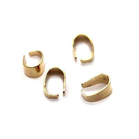 Bails, Oval Bails, Alloy, Light Gold, 8mm x 6mm, Sold Per pkg of 10 - Butterfly Beads
