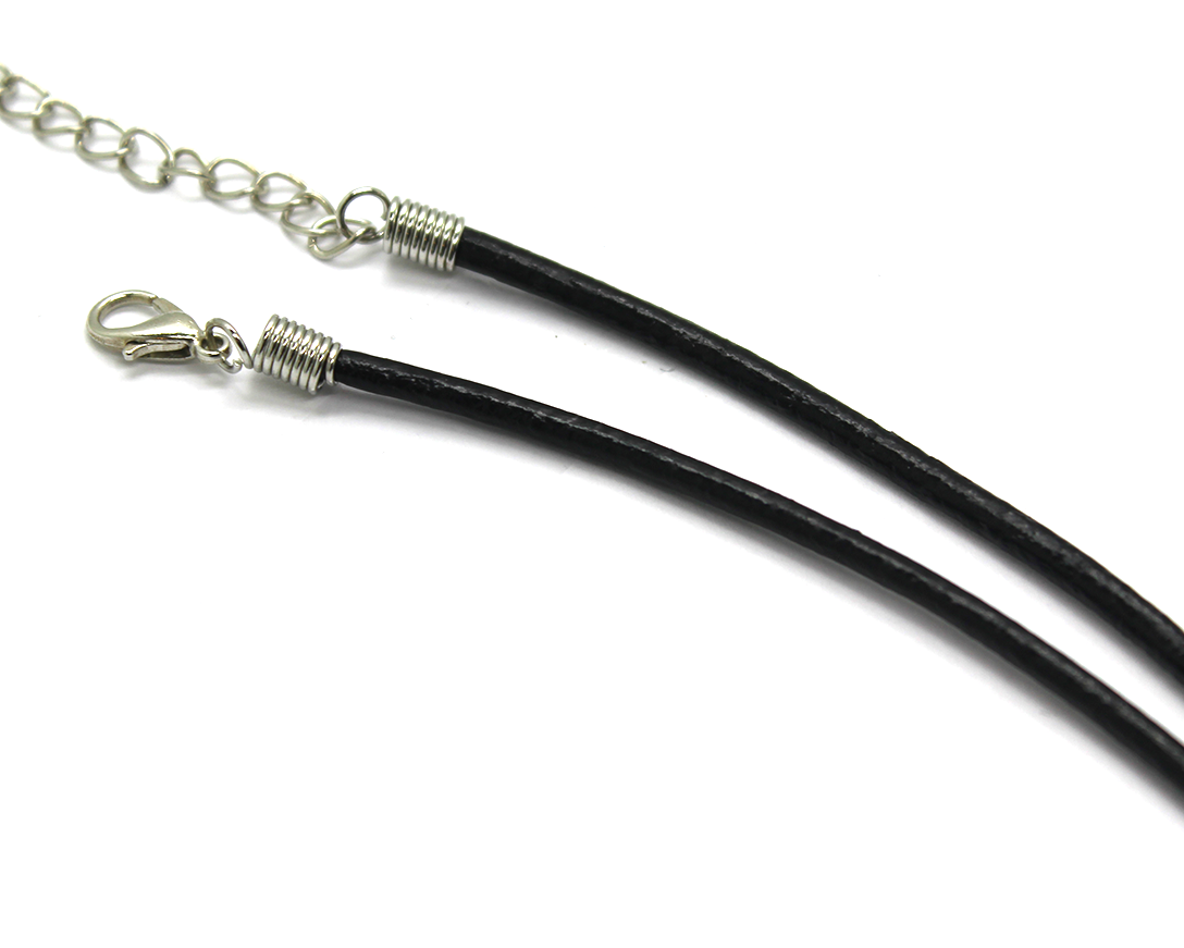 Cord, Leather Cord Necklace, Black,18 inches L, Available in 2mm