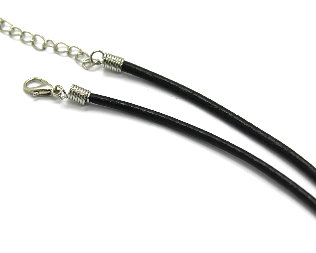 Cord, Leather Cord Necklace, Black, 3mm, 24 inches L, Sold per piece