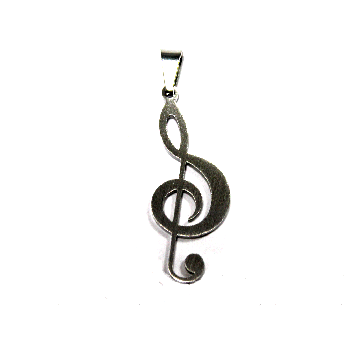Pendant, Music Note, Stainless Steel, 52mm x 17mm X 2mm, Sold Per pkg of 1
