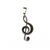 Pendant, Music Note, Stainless Steel, 52mm x 17mm X 2mm, Sold Per pkg of 1