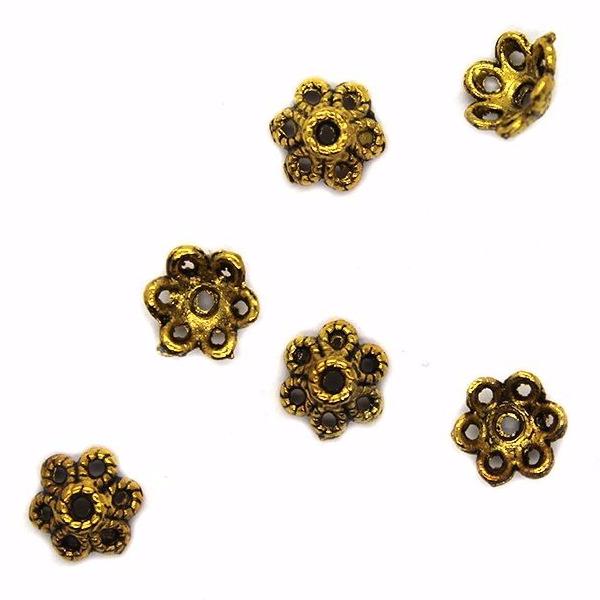 Bead Cap, Flower, Alloy, Bronze, 3mm x 6mm, Sold Per pkg of 20