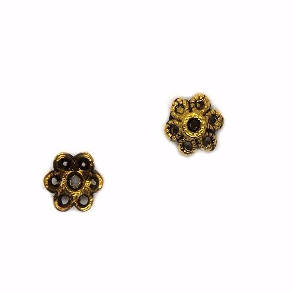 Bead Cap, Flower, Alloy, Bronze, 3mm x 6mm, Sold Per pkg of 20