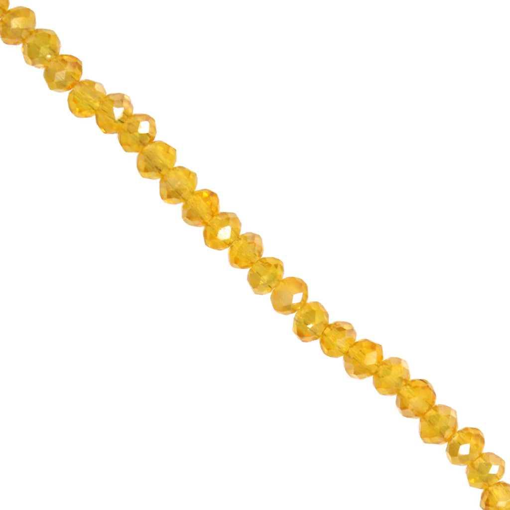 Glass Crystal, Rondelle, Light Orange AB, 2mm X 2.5mm, 160+pcs/strand