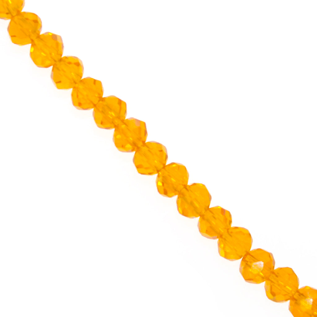Glass Crystal, Rondelle, Mandarin Orange AB, 3mm X 2.5mm, Approx 120+ pcs/strand