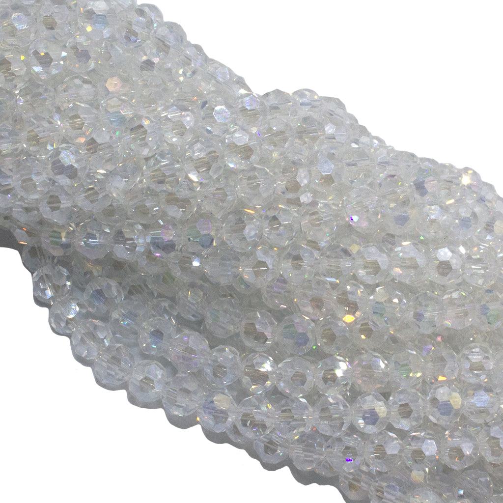 Glass Crystal, Round, Sparkling Crystal, 6mm, 95 pcs per strand