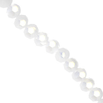 Glass Crystal, Rondelle, Frosted White AB, 3mm X 2.5mm, Approx 120 pcs/strand