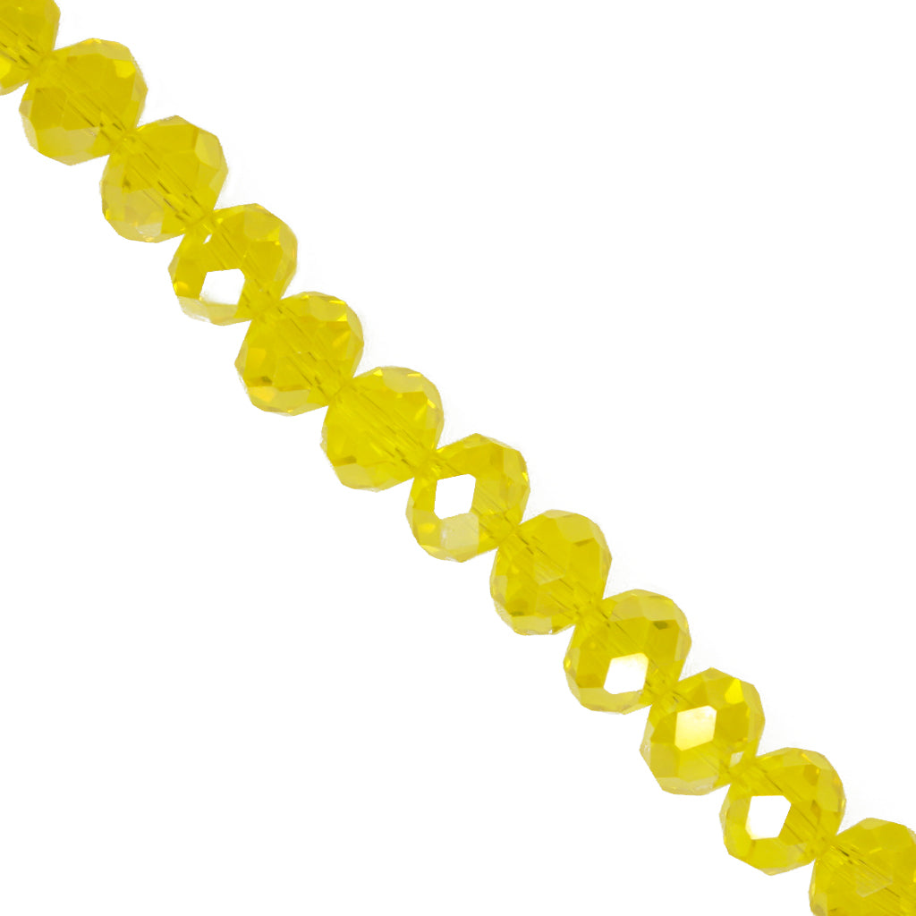 Glass Crystal, Rondelle, Yellow AB, 4mm X 3mm, Approx 120+ pcs per strand