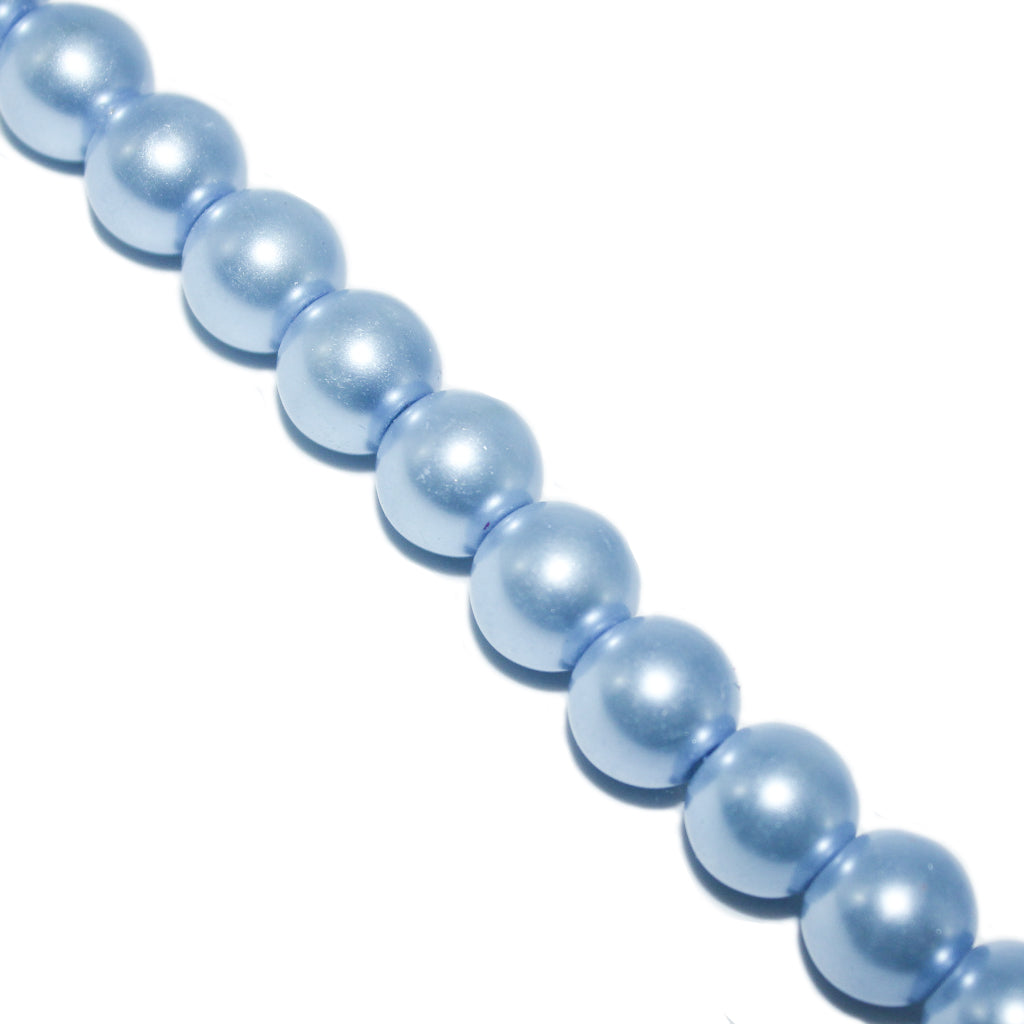 Glass Pearls, 6mm, Approx 140 pcs per strand, Available in Multiple Colour