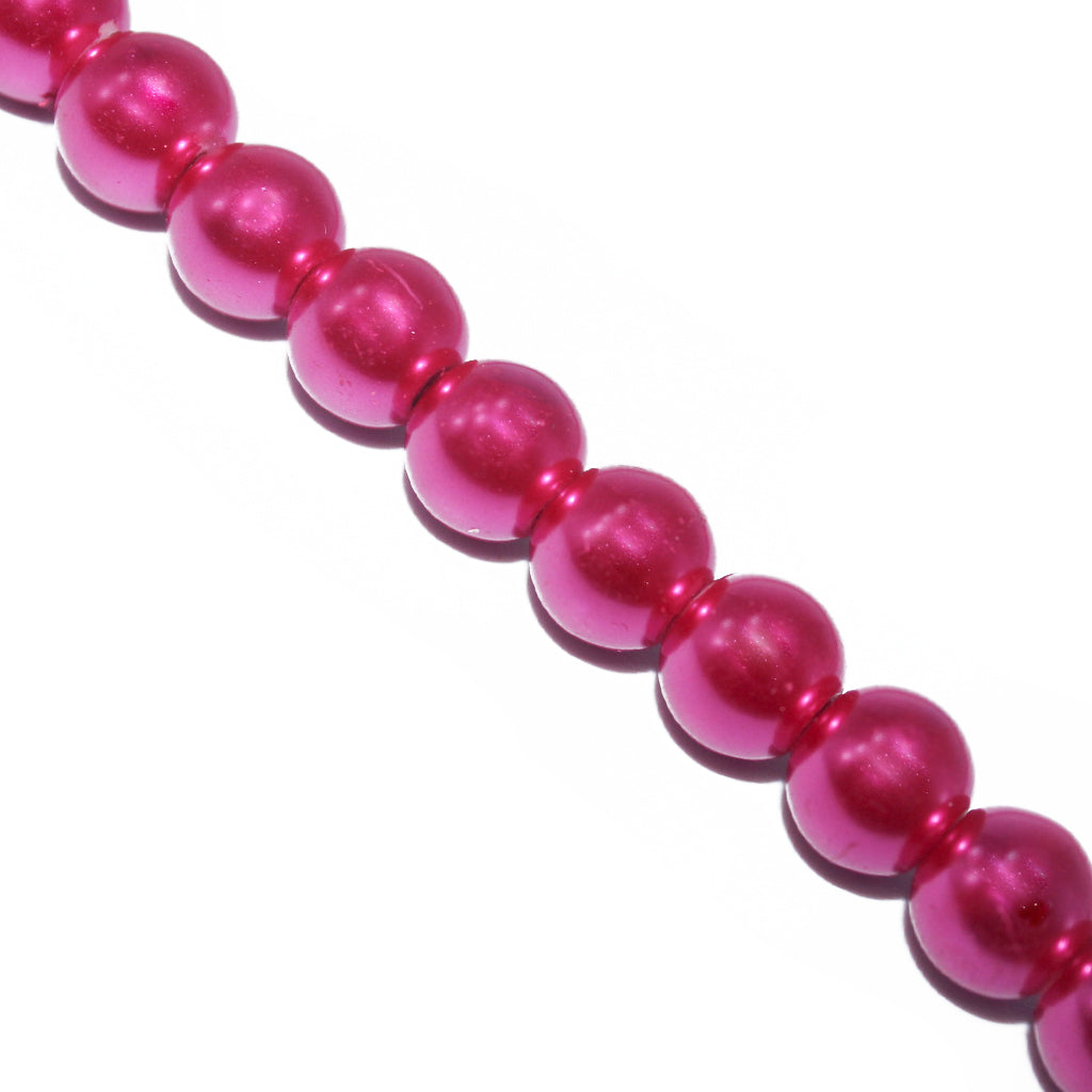 Glass Pearls, 6mm, Approx 140 pcs per strand, Available in Multiple Colour