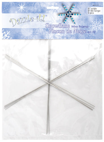 Snowflake Wire Frame Design Dazzle It - Snowflake Wire Frame, 21 gauge, 9 inches, 5pcs - Butterfly ...