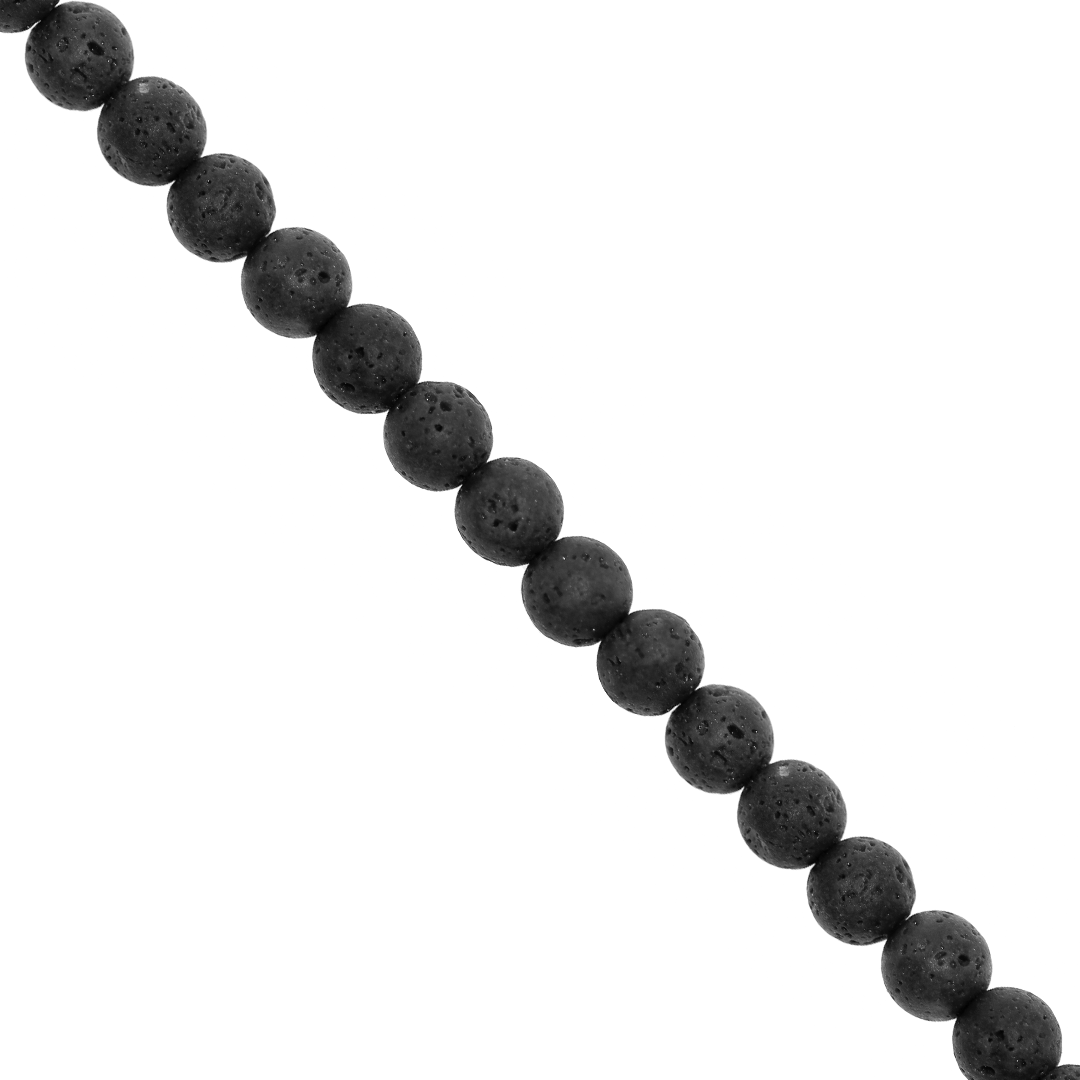 Black Lava Stone, Semi-Precious Stone, 10mm, 35 pcs per strand