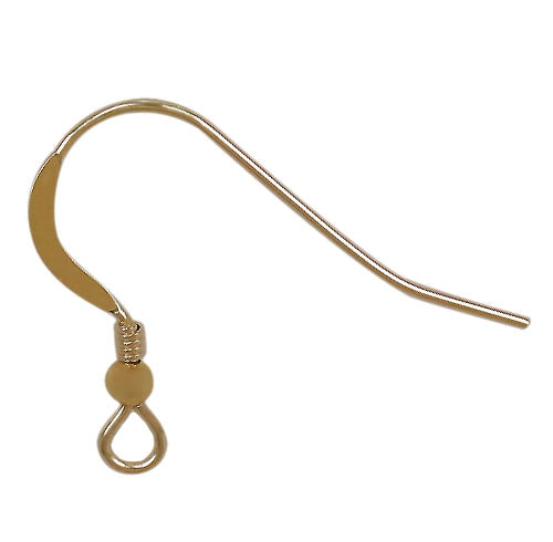 Earring, Gold Filled, Shepherd Hook with Ball bead and Coil(0.71mm), 18mm x 12mm , 1 pair