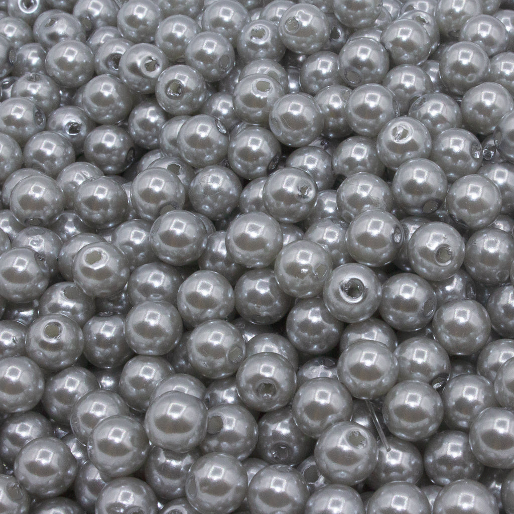 Plastic Pearl Bead Bulk Bag - Pearl Beads - Available in Multiple Colours & Sizes - 1 Bulk Bag