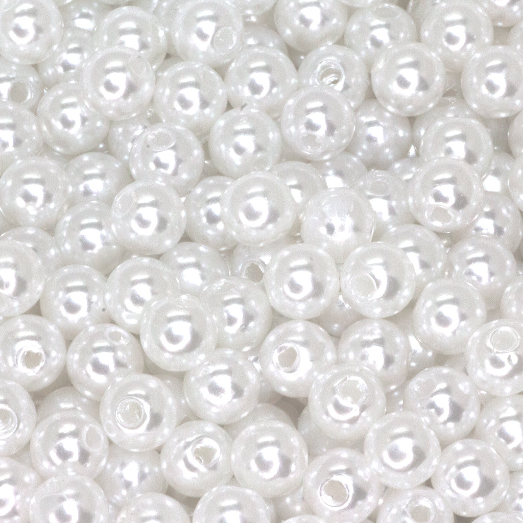 Plastic Pearl Bead Bulk Bag - Ivory Pearl OR Off White Pearl - Available in Multiple Sizes - 1 Bulk Bag