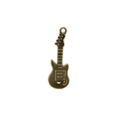 Charms, Telecaster Electric Guitar, Bronze, Alloy, 30mm x 10mm
