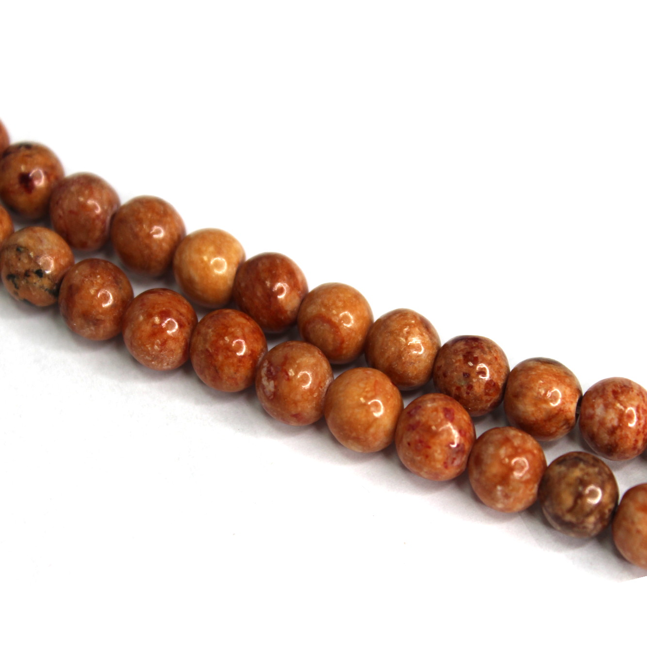 Brown Fossil, Semi-Precious Stone, 8mm, 48 pcs per strand