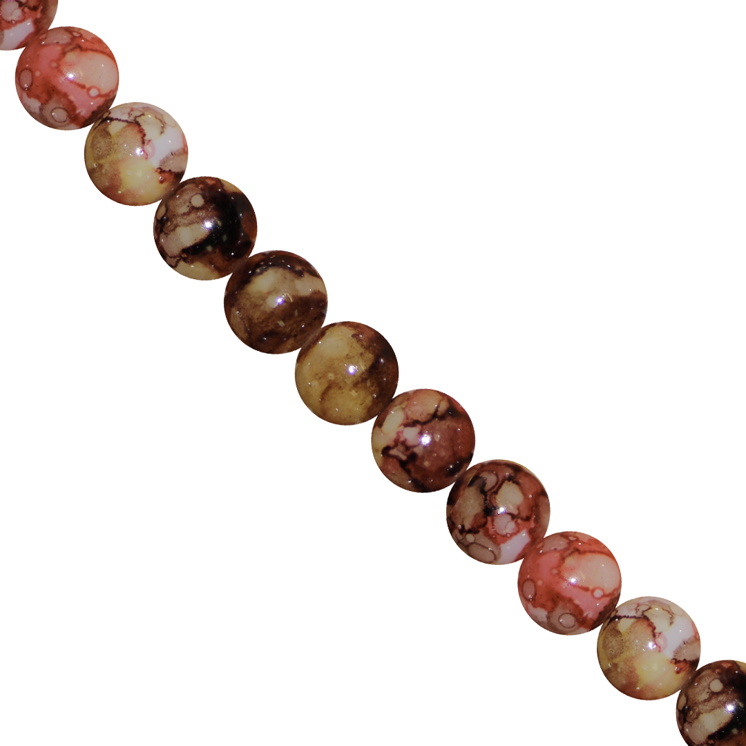 Marble Style Glass Beads, Opaque, 8mm, Approx 90 pcs per strand, Available in Multiple Colours
