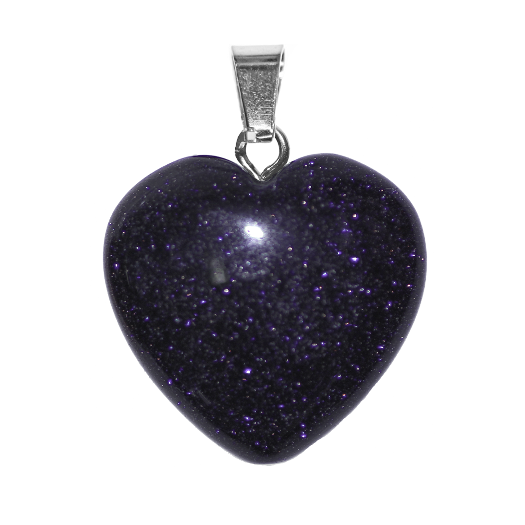 Heart Shaped Stone Pendant, 25mm x 25mm, Available in Multiple Semi-Precious Stones - 1 pc