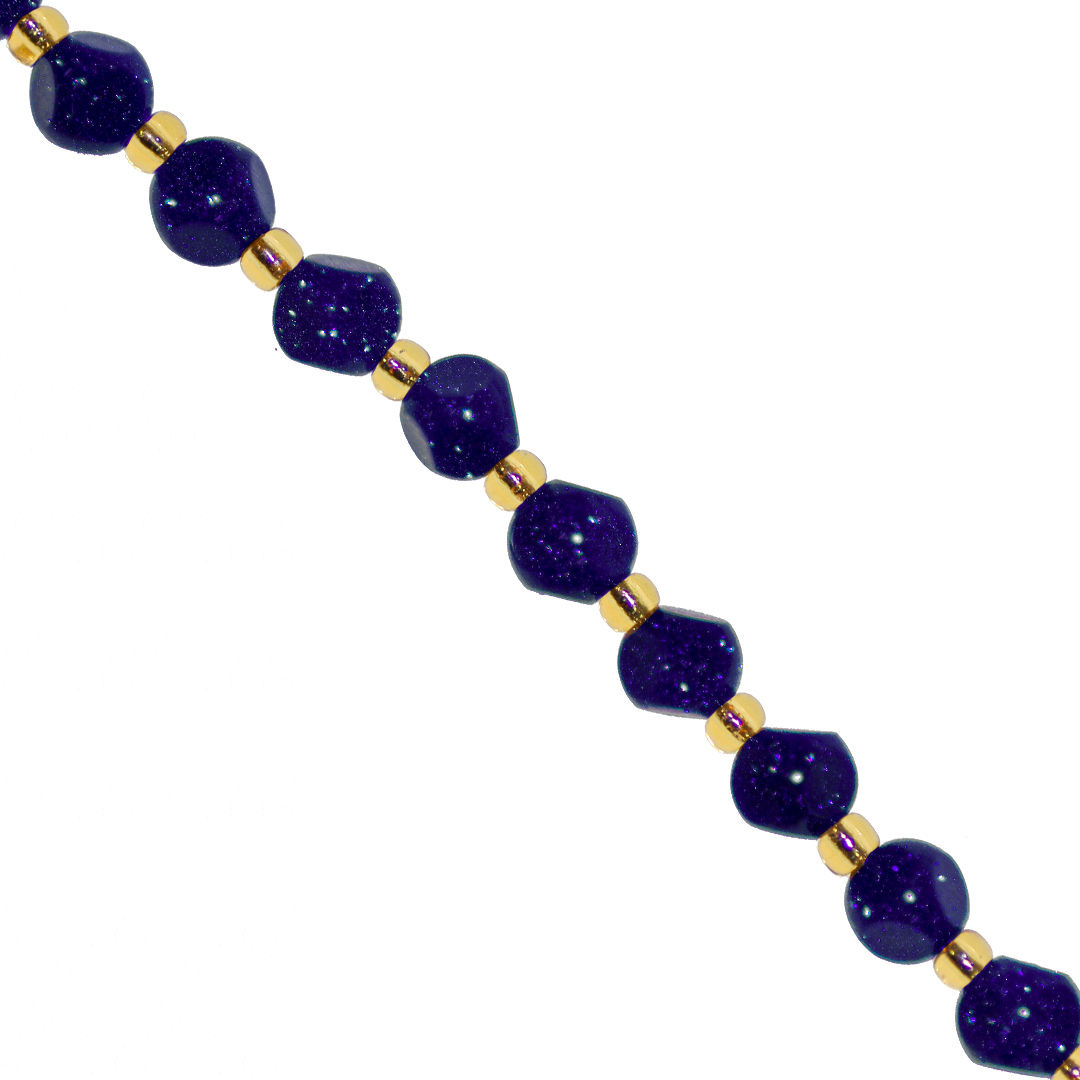 Dice Gemstones with Gold Spacer Bead, 6mm, Available in Various Gemstones