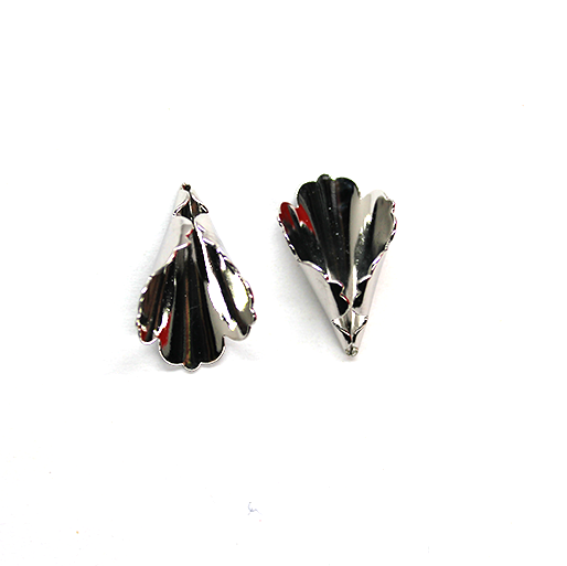 Small Bead Cap, Silver-Plated, 18mm x 10mm, 2 pcs