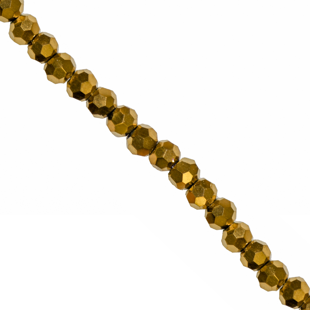 Glass Crystal Beads, Round, Faceted, 3.5mm, Approx 170 pcs per strand, Available in Multiple Colours