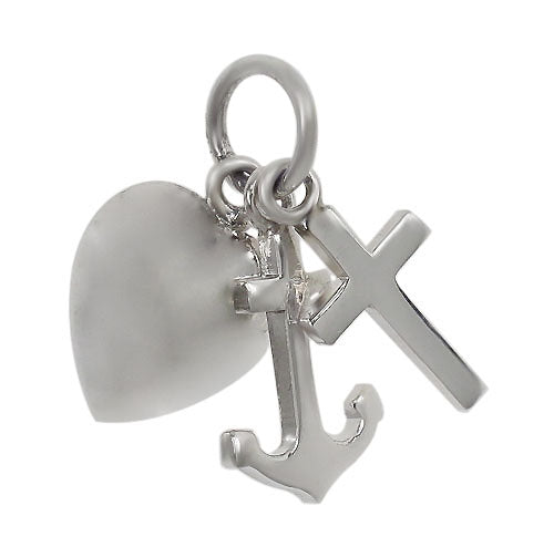 Charms, Heart w/ Multi Charms, Sterling Silver, 11mm x 3mm, Sold Per pkg of 1