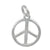 Charm, Peace Sign, Sterling Silver, 13mm x 11.5mm x 1mm, 1 pc