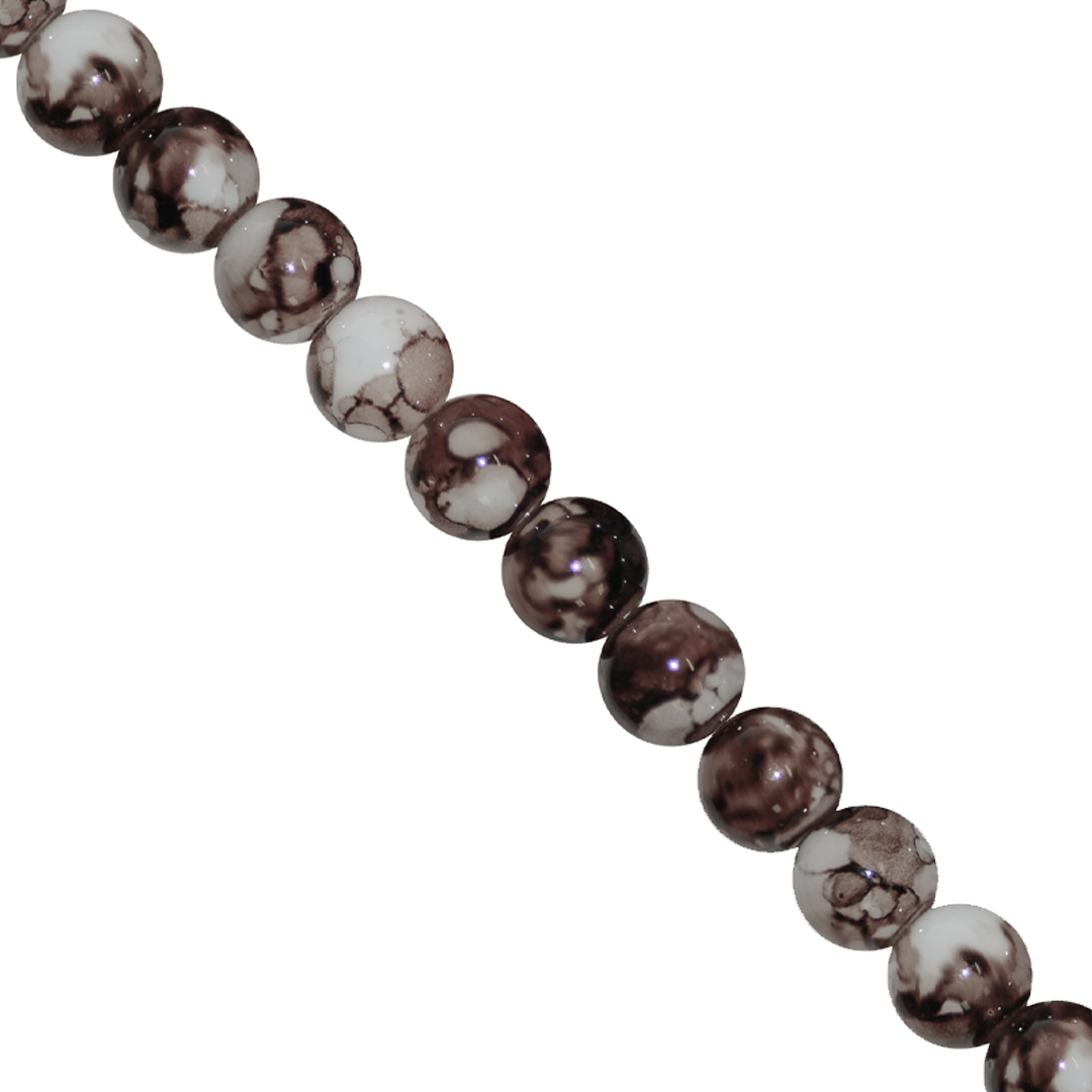 Marble Style Glass Beads, Opaque, 8mm, Approx 90 pcs per strand, Available in Multiple Colours