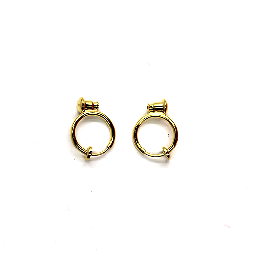 Clip-On Spring Back Hoop Earring, Gold-Plated, 17mm x 13mm, 1 pair