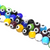 Glass Beads, Mixed Colors Evil Eye, 10mm, 35 pcs per strand