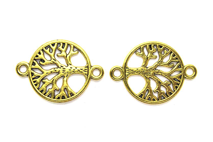 Connector, Large Tree of Life, Gold, Alloy, 27mm x 20mm, Sold Per pkg of 10