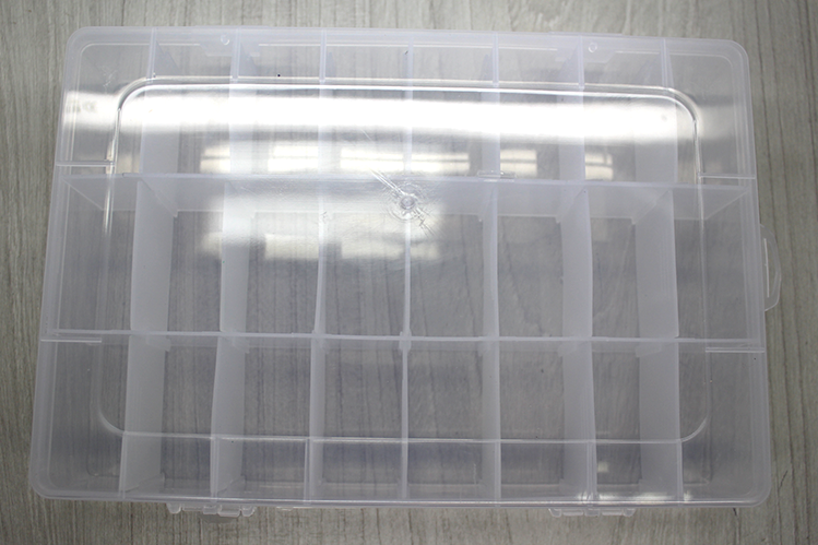 Tools, Plastic Bead Organizer Container, 19.4cm x 13cm, 24 Compartments, 1pc