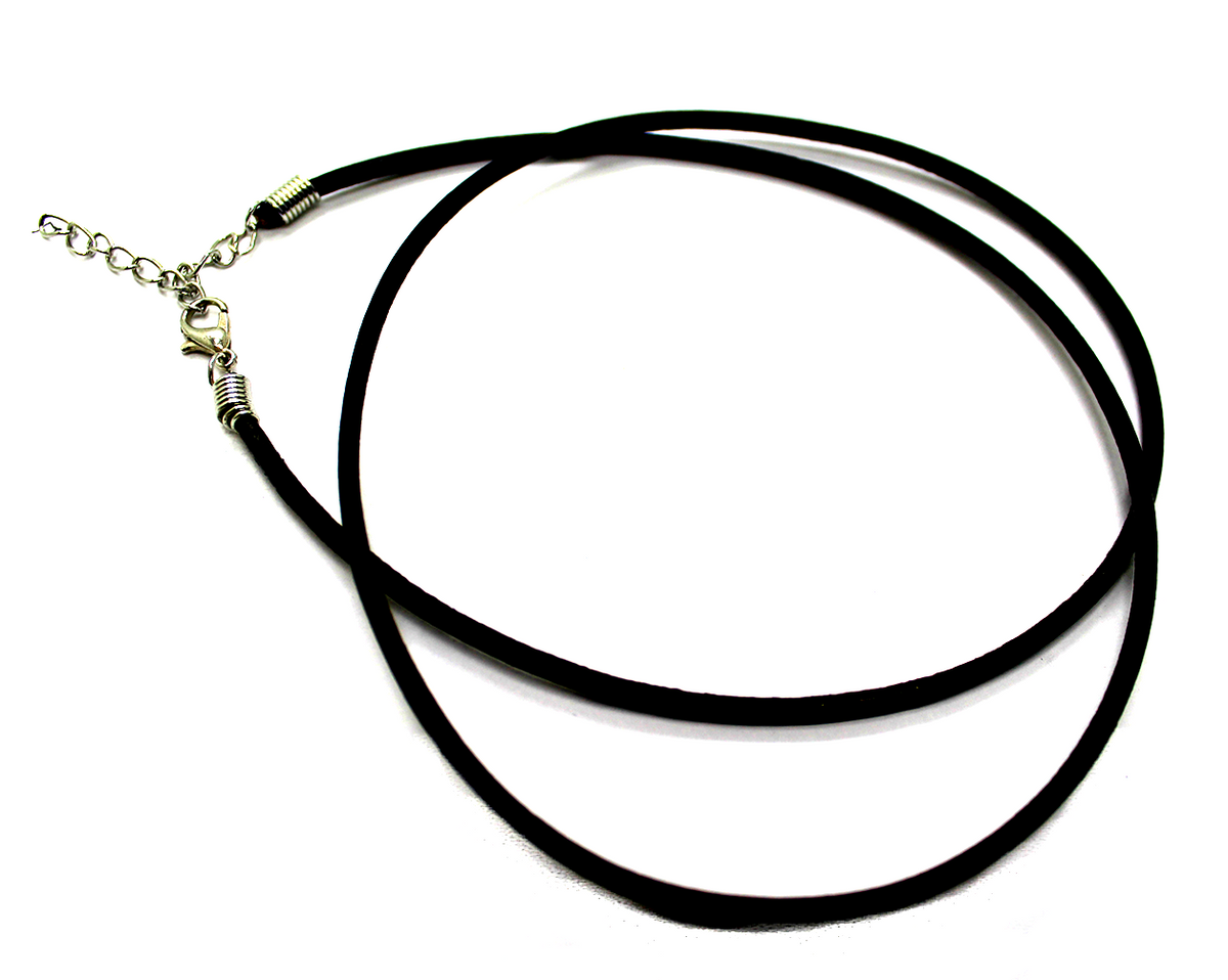 Cord, Leather Cord Necklace, Black, 2mm, 22inches L, Sold per piece