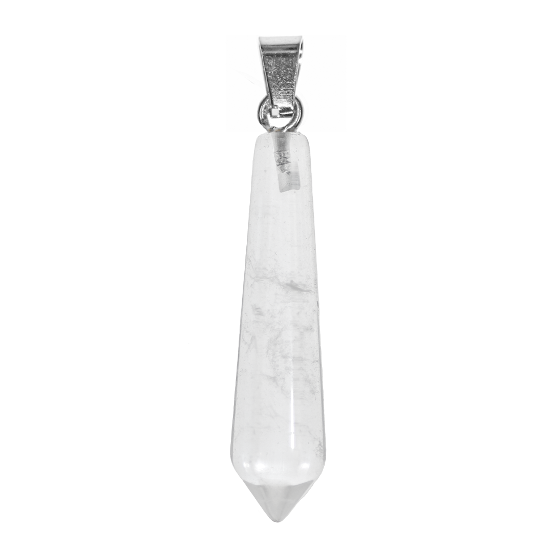 Wand Stone Pendant, 48mm x 10.5mm, Available in Multiple Semi-Precious Stones - 1 pc
